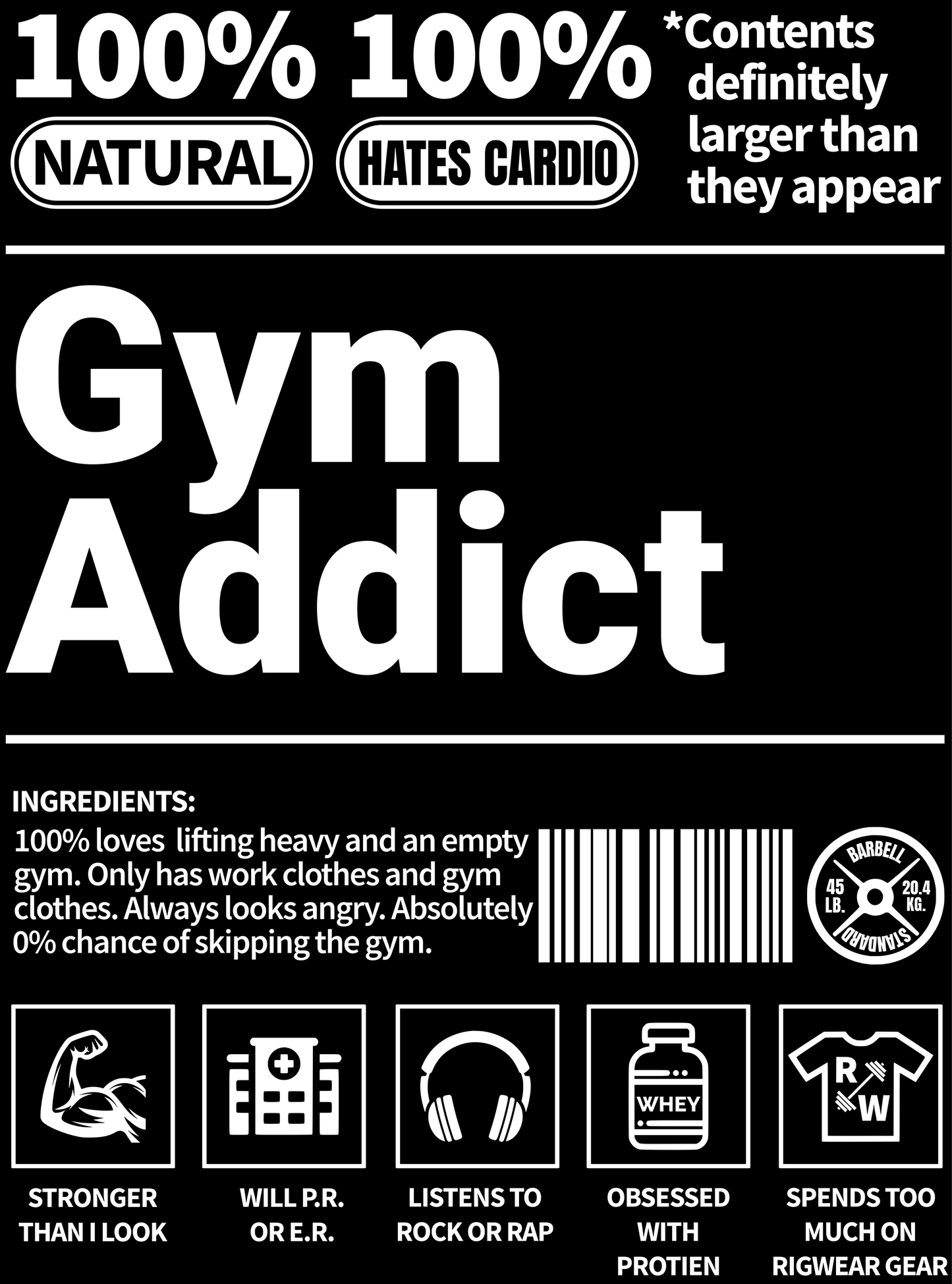 Gym Addict Ingredients Hoodie