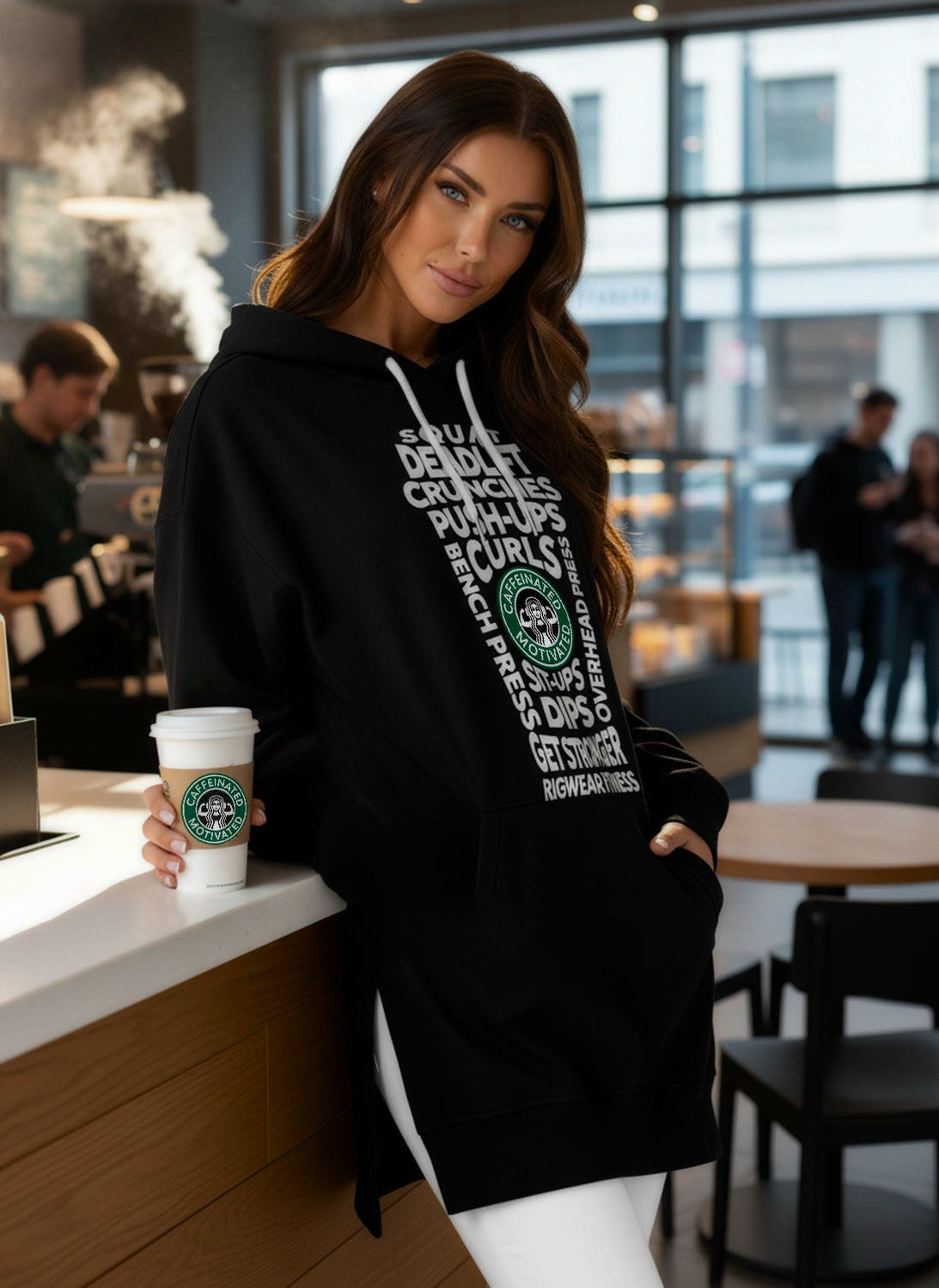 Caffeinated and Motivated #2 Dress Hoodie