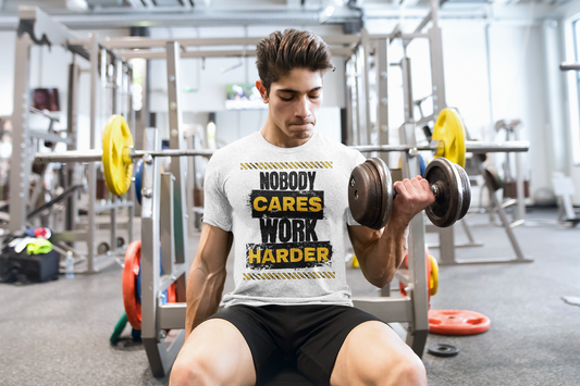 Nobody Cares Work Harder Tee (caution theme)